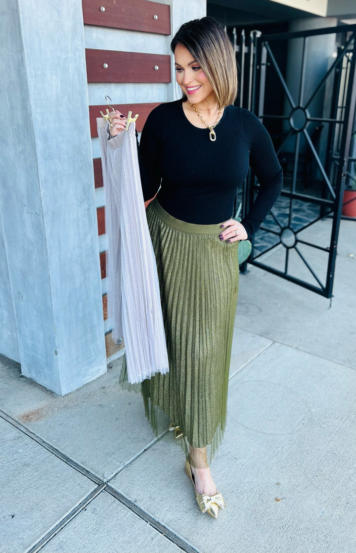 The Mesh Midi Skirt-2 Colors