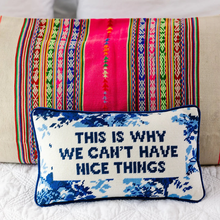 The Nice Things Needlepoint Pillow