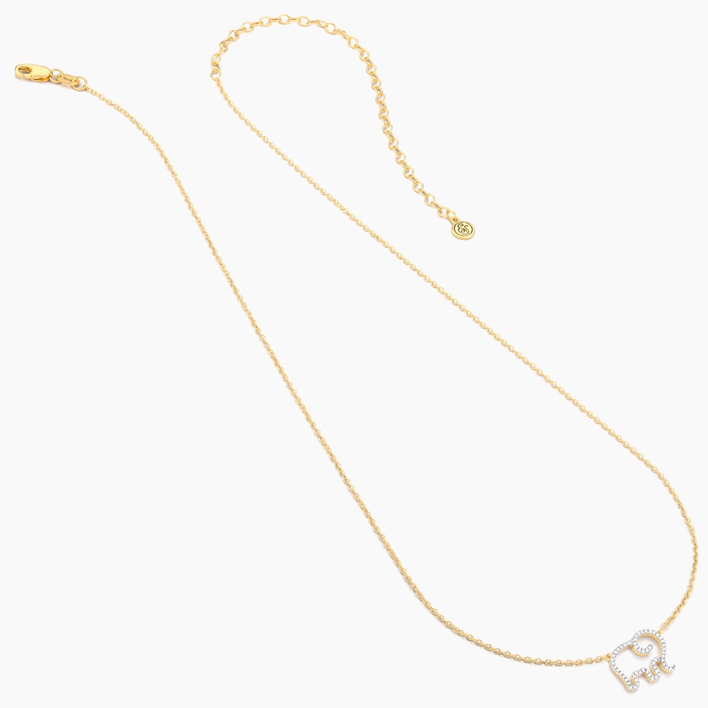ES Elephant Mom Pendant Necklace
