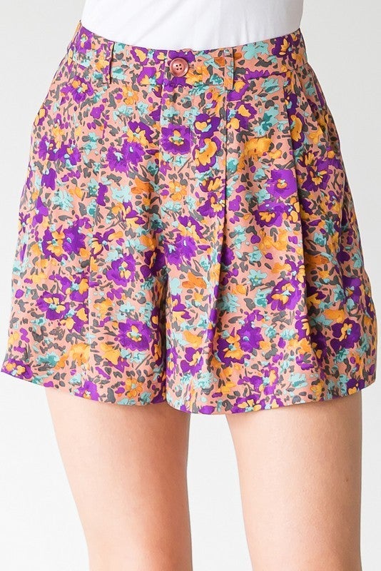The Pleated Floral Shorts