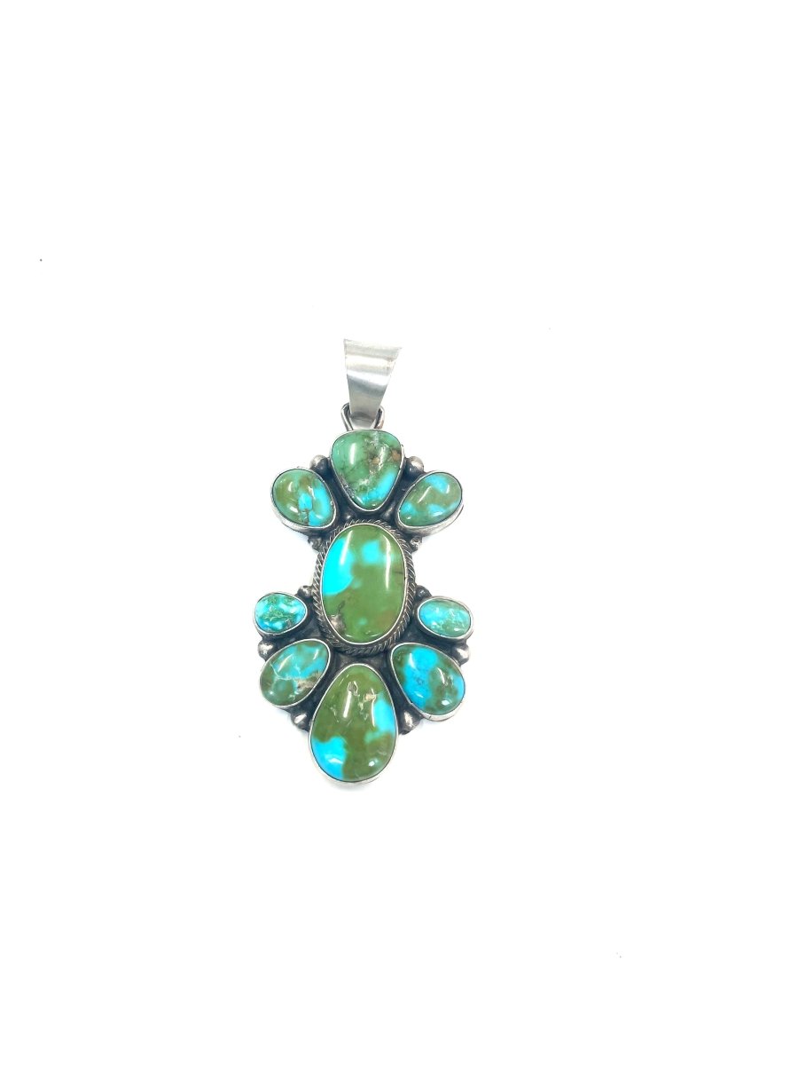 Sheila Bencenti Turquoise Green and Sterling Pendant