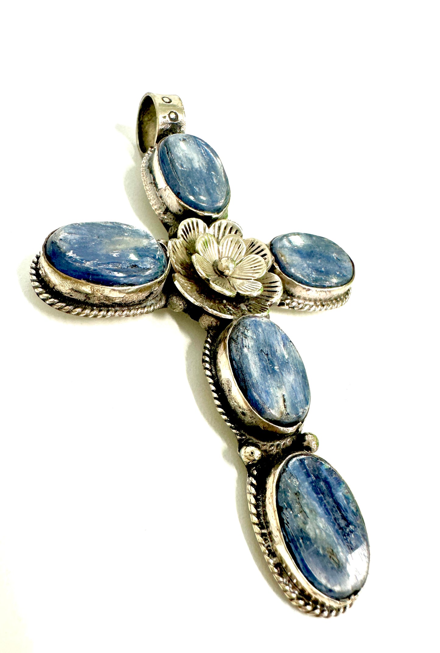The Denim Center Flower Cross