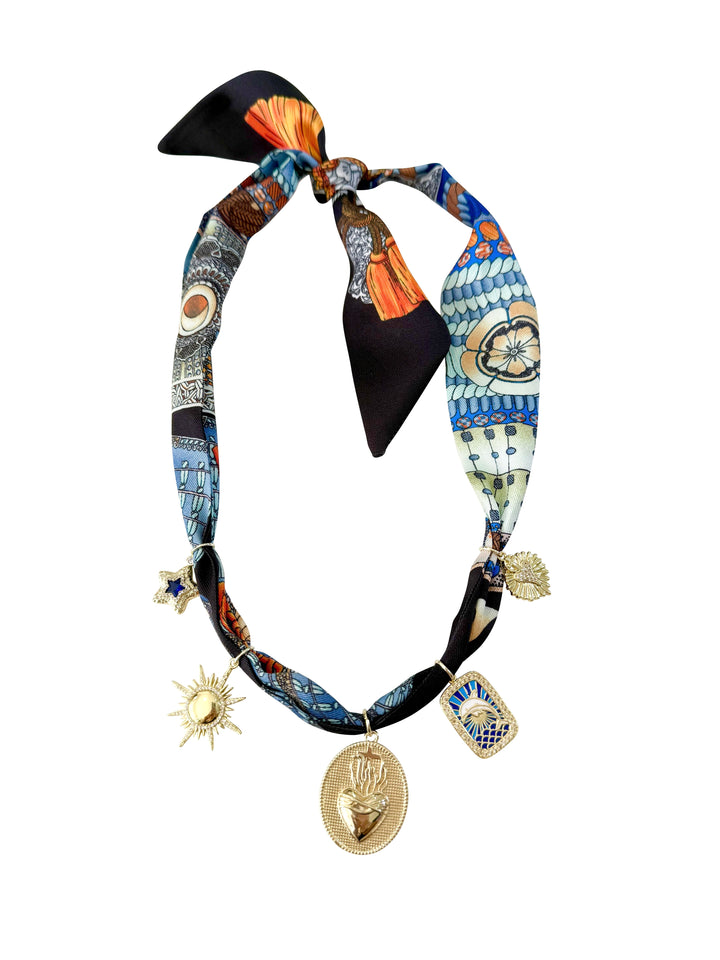 The Denver Multi Charm Scarf Necklace