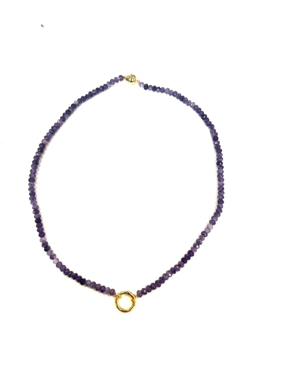 Agate Bead Magic Charm Bar Necklace-17"