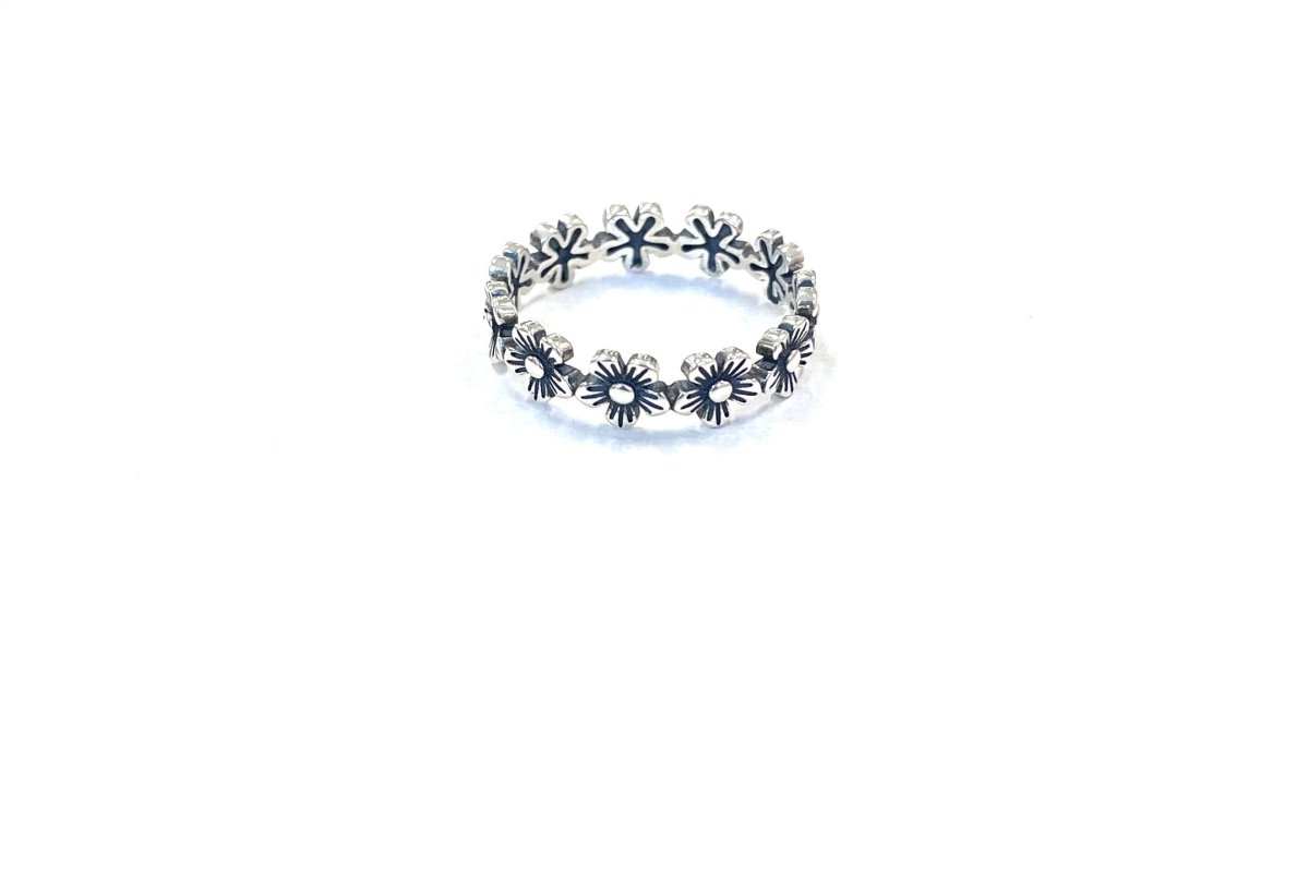 Sterling Ring-5 Petal Flower Band