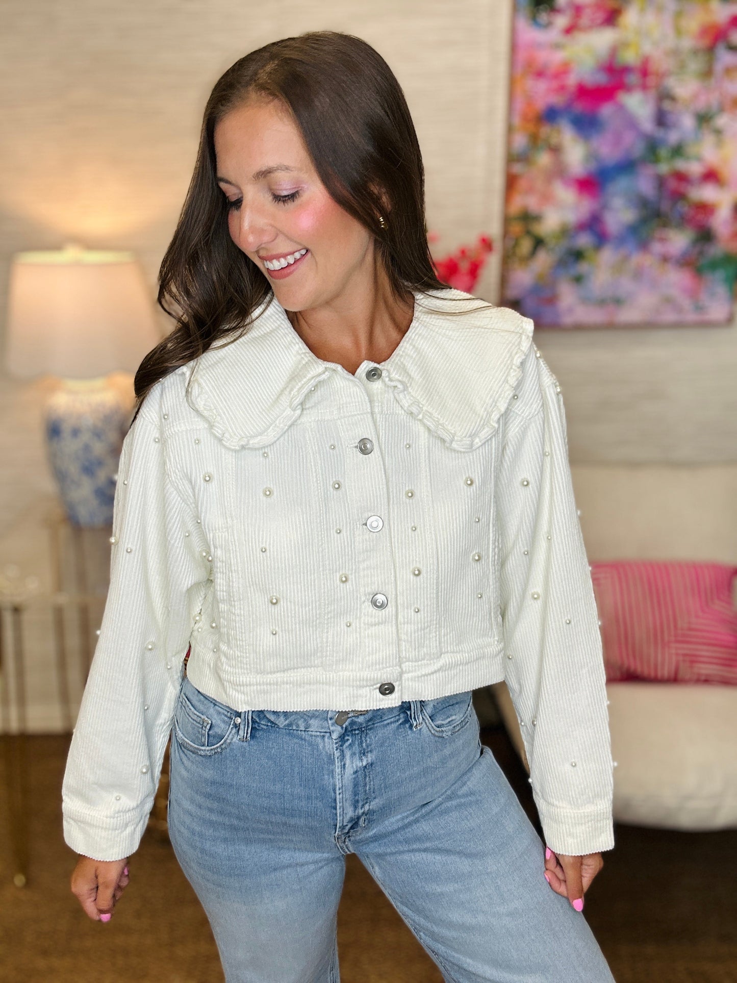 The Ivory Pearl Cord Jacket
