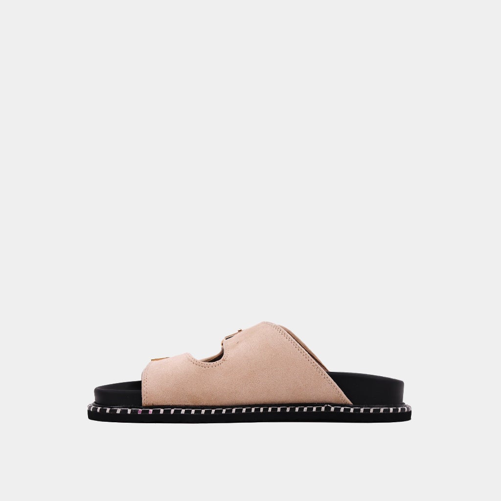 The Beige Suede Charlotte Sandals