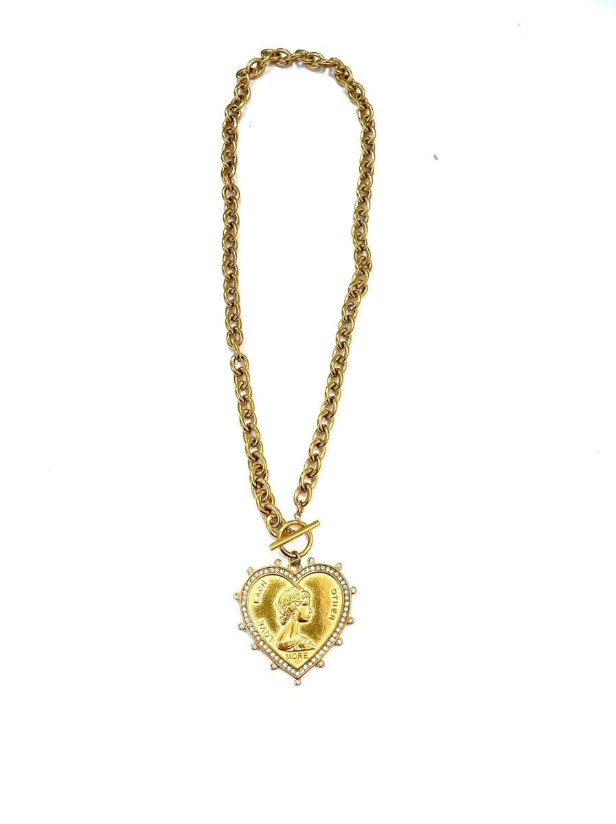 Waterproof Coin Heart Necklaces