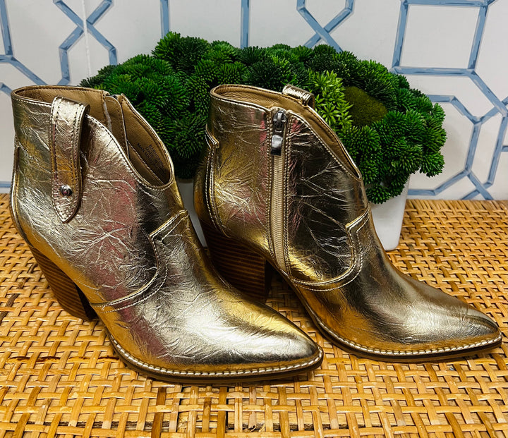 Bar Hoppin Boots in Gold Wrinkle