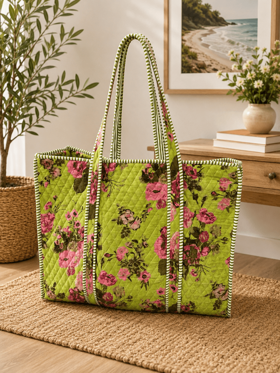 The Liza Tote in Lime