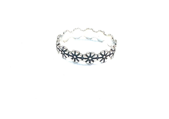 Sterling Ring-Full Flower Band