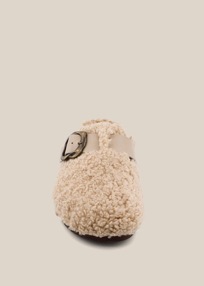 The Teagan Clogs in Taupe Fur