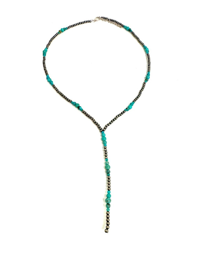 The Navajo Sterling Turquoise Lariat Necklace