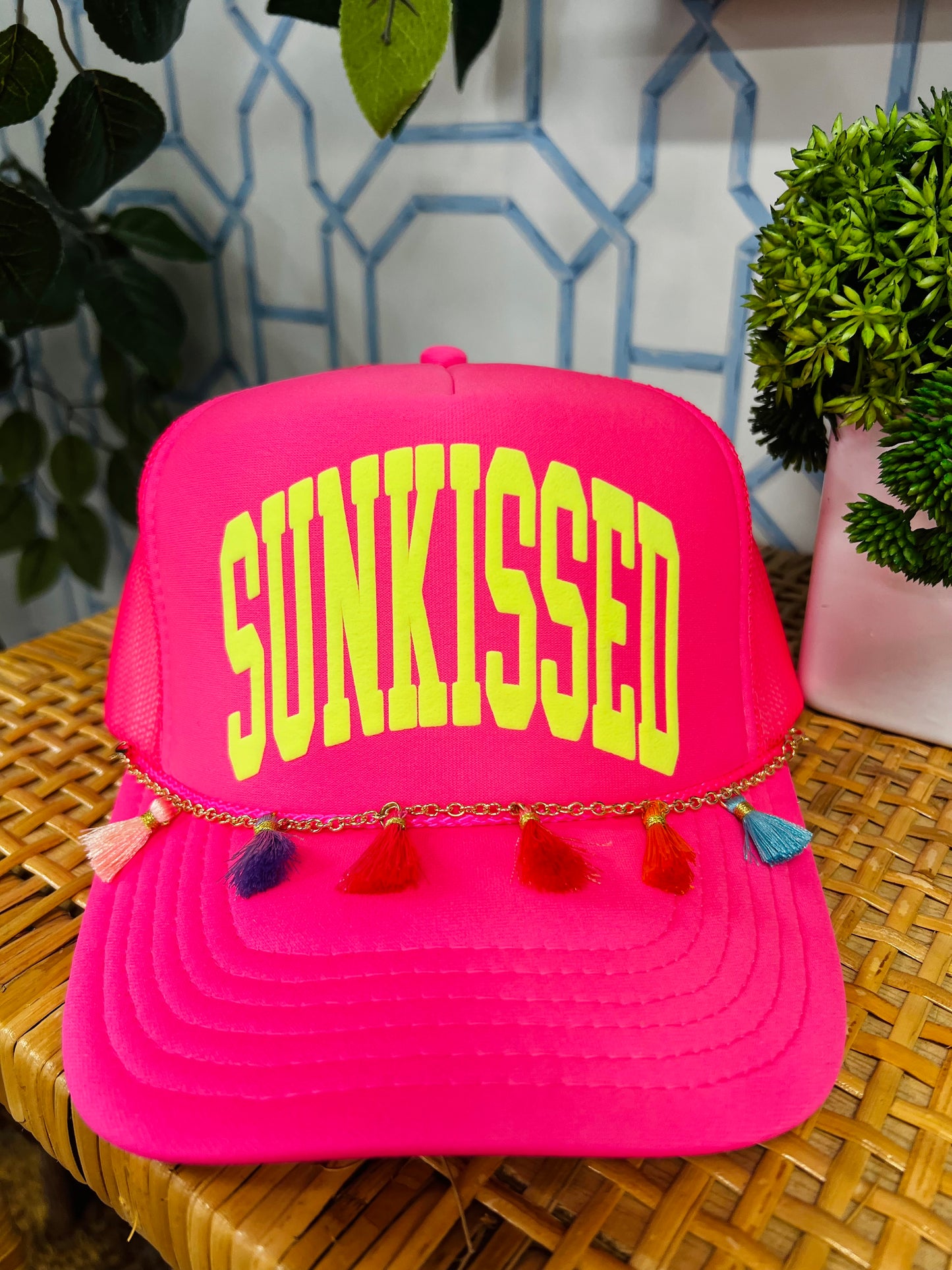 The Sunkissed Trucker Hat With Tassel Chain