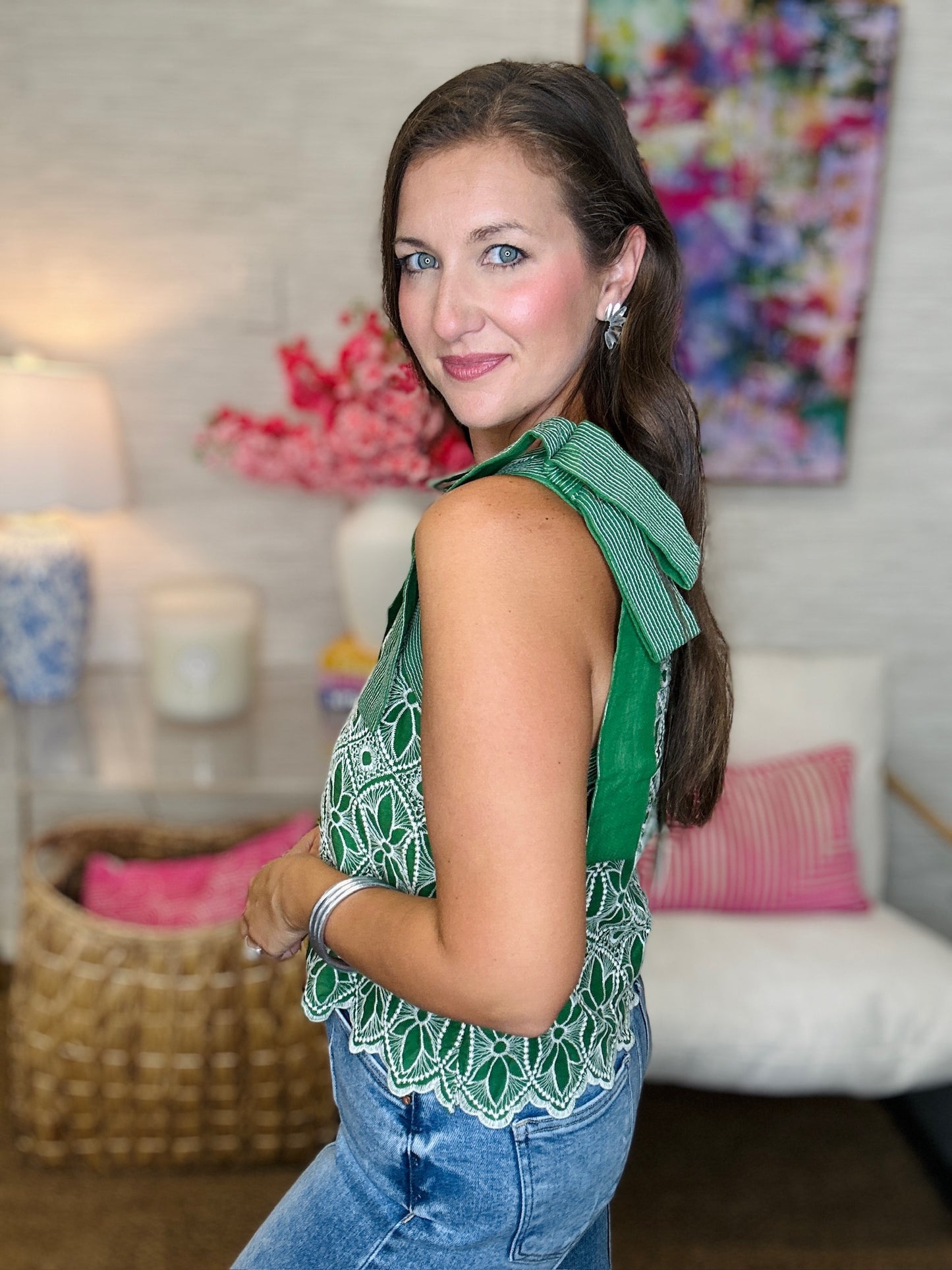 The Gardenia Tie Top