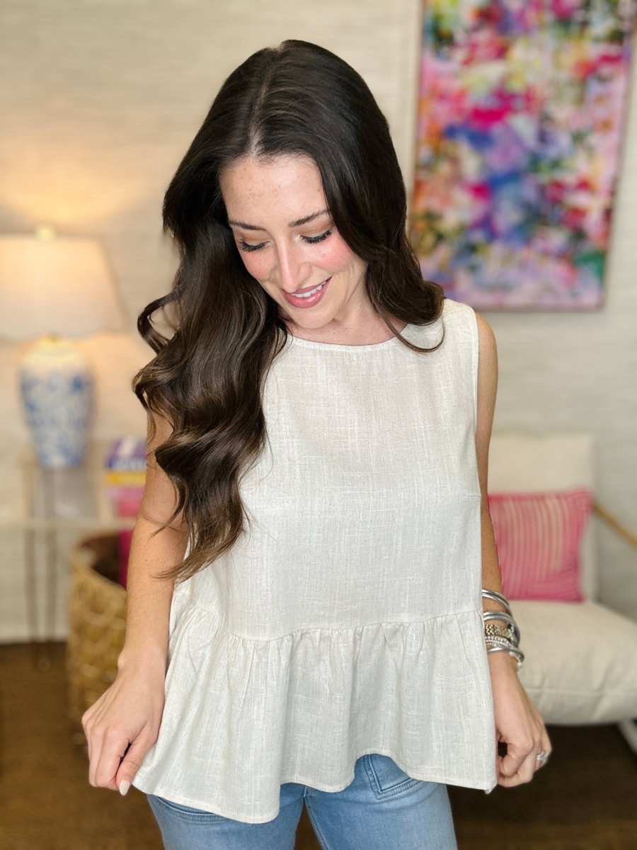 The Stitch Flowy Oatmeal Tank-AS