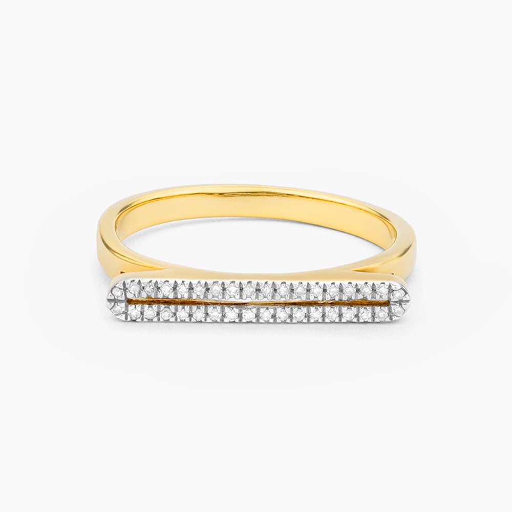 ES Double Stack Diamond Bar Statement Ring