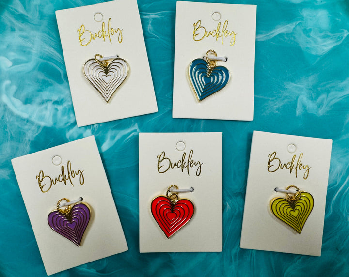 The Buckley Bold Heart Charm in 5 Colors