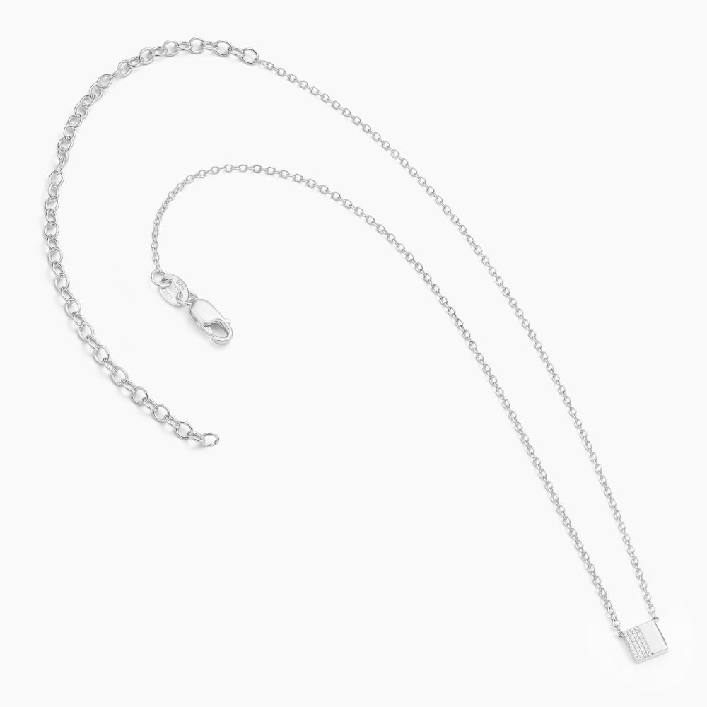 ES Half 'n' Half Block Pendant Necklace
