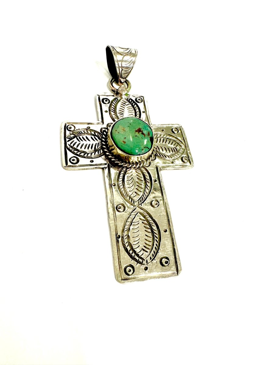 The Cross with Center Stone Pendant