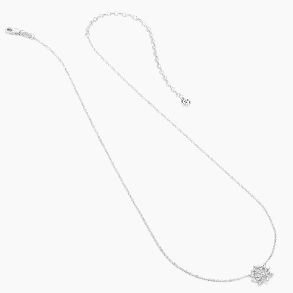 ES Blooming Lotus Pendant Necklace