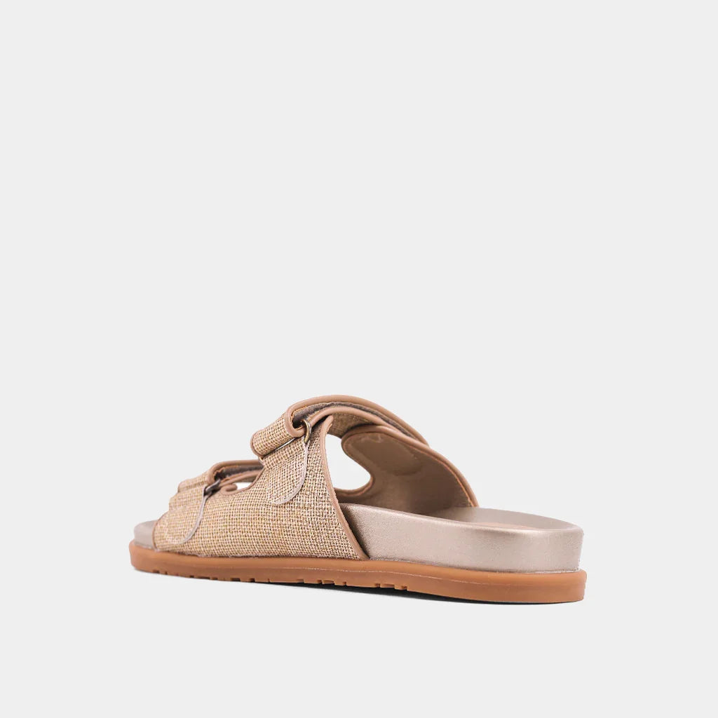 The Gold Woven Blair Sandals
