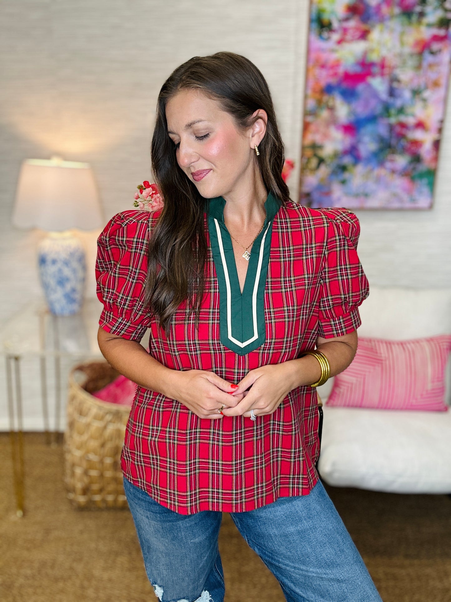 The Hollyhock Top in Red