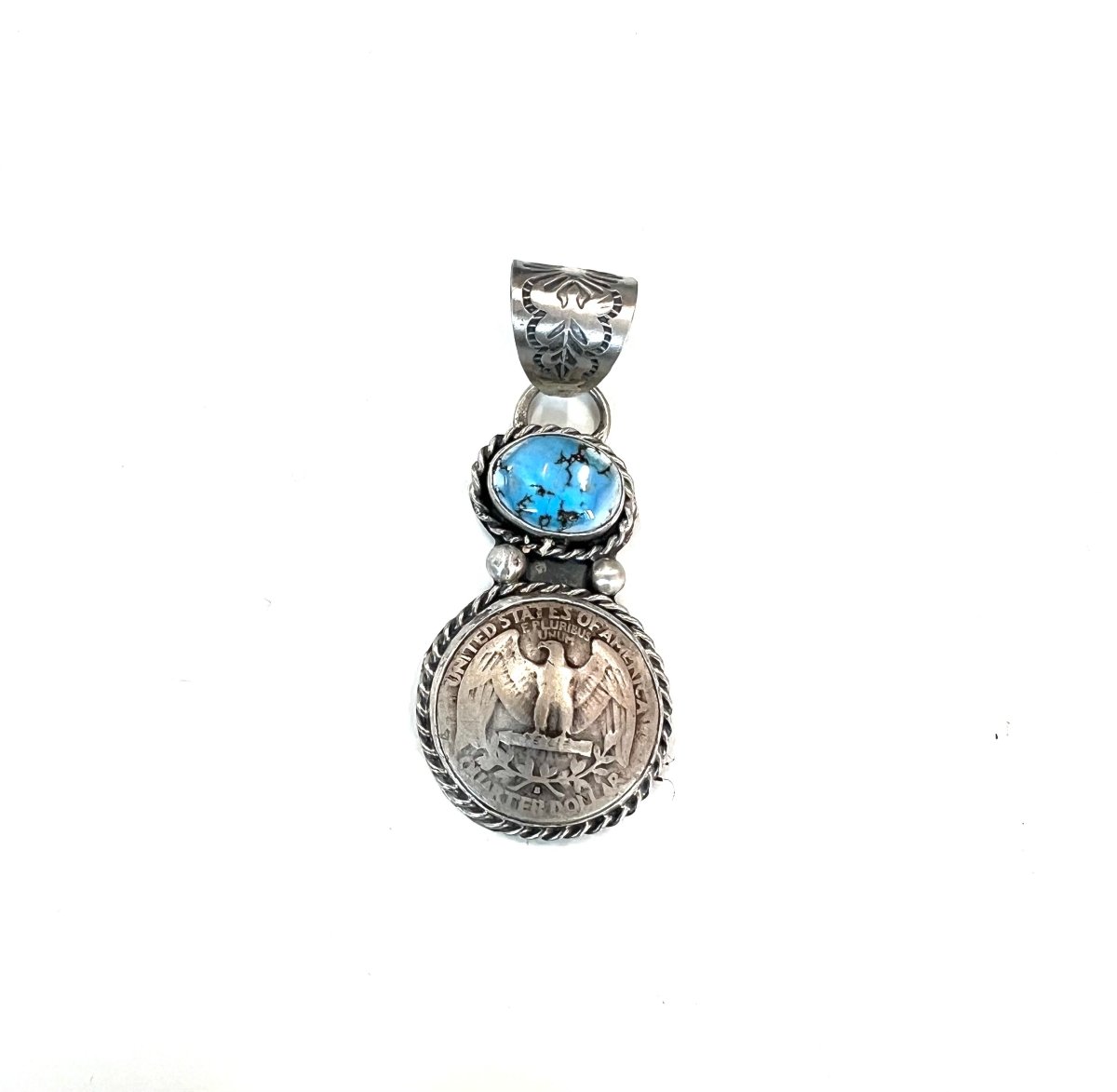 Gilbert Nez Coin and Oval Turq Pendant