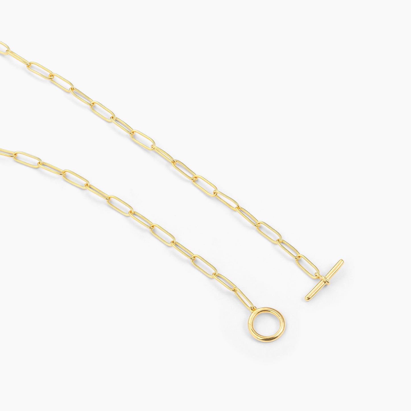 ES T-Bar Paperclip Charm Necklace
