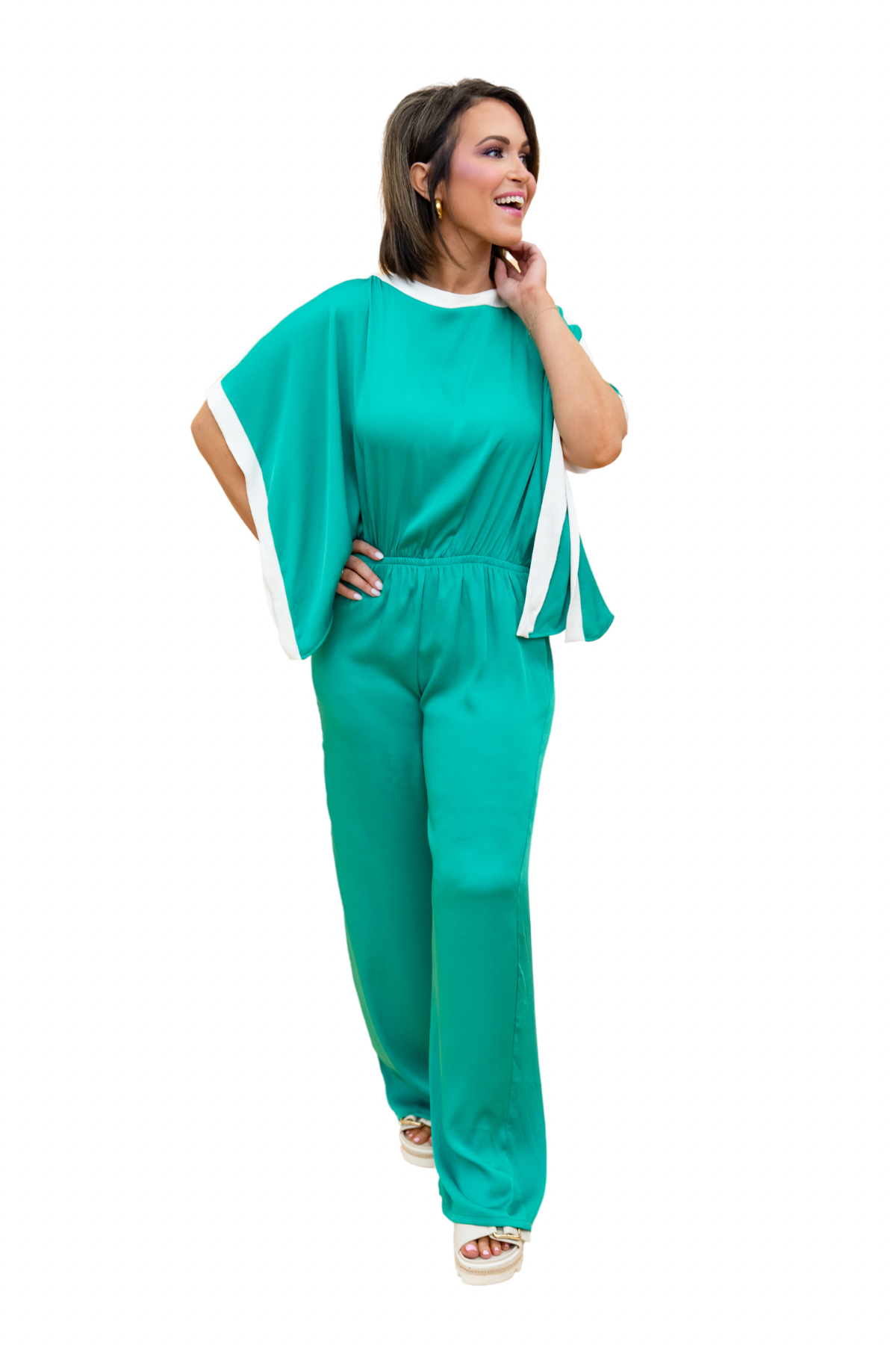 The Silk Contrast Jumpsuit - 3 Colors