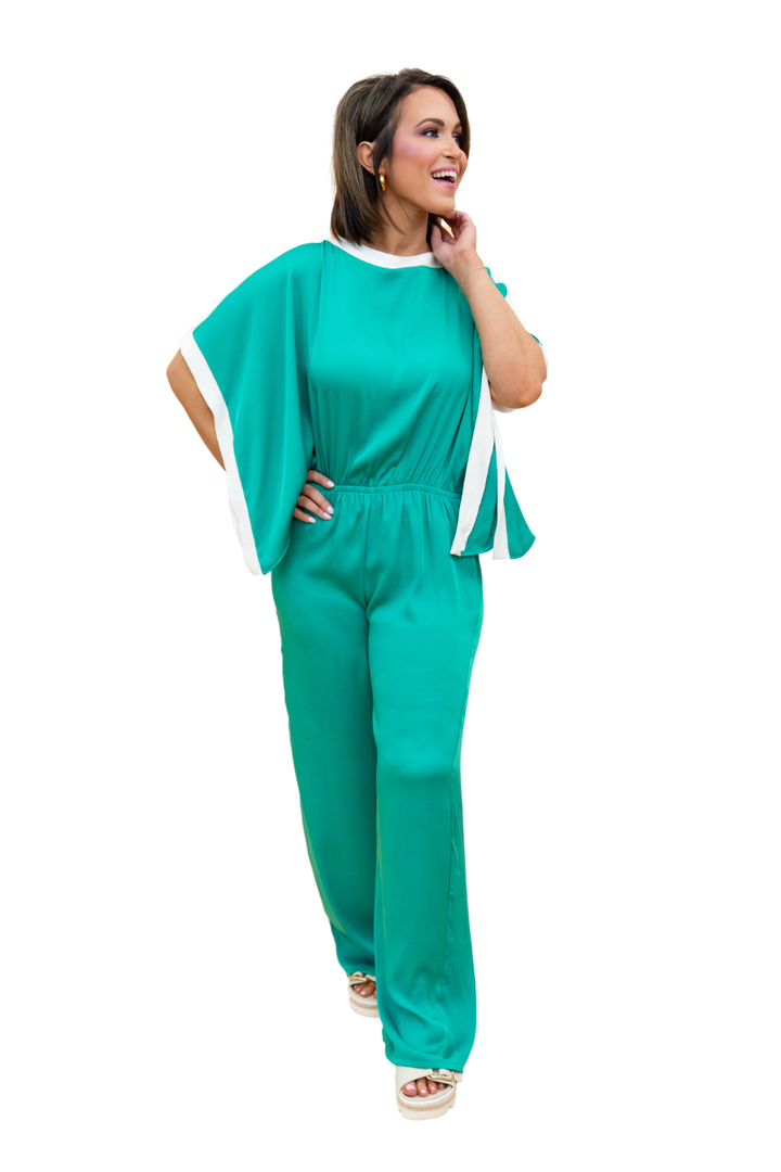 The Silk Contrast Jumpsuit - 3 Colors