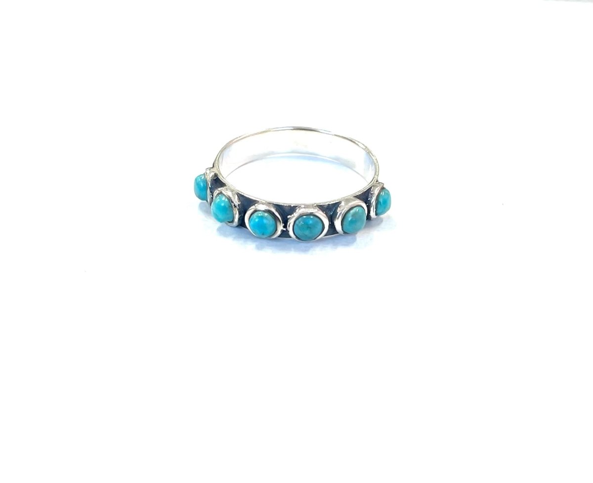 Sterling Ring-Turq Ball Band