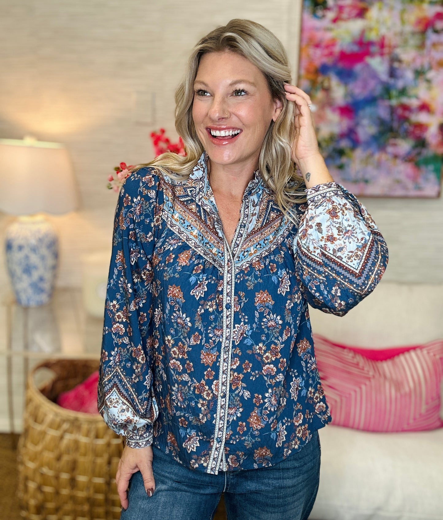 The Blue Blair Blouse