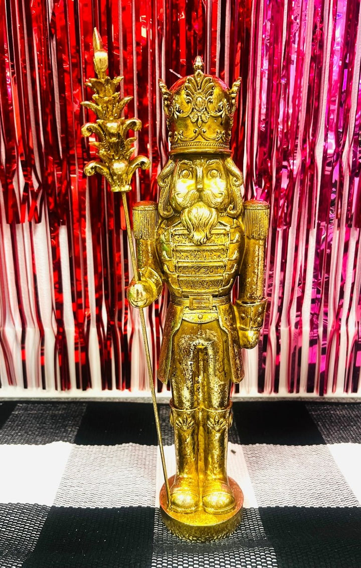 Gold Resin Nutcracker 15.5"
