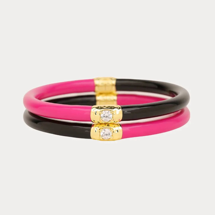 BuDhaGirl Yin Yang Bracelets - Black & Epic Pink