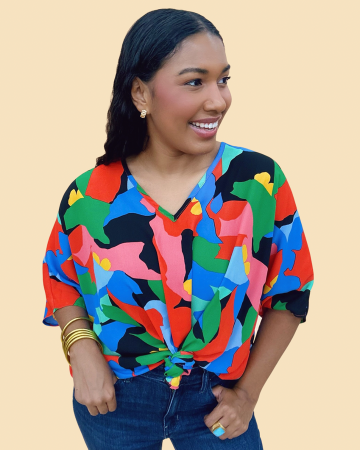 The Blooming Bliss Poncho Top - AS