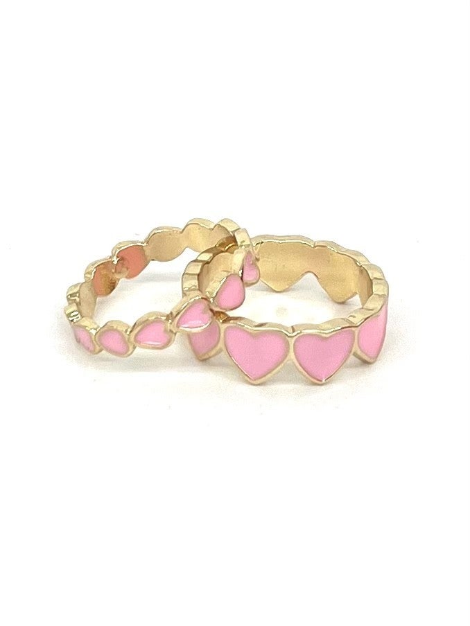 Pink Heart Rings-2 Sizes