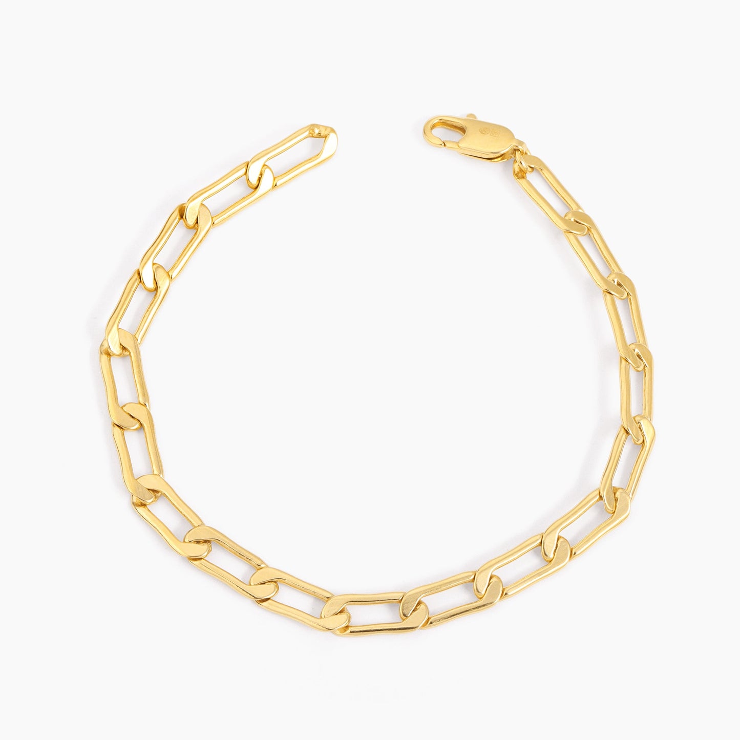 ES Flat Curb-Link Charm Bracelet