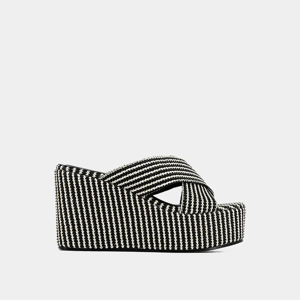 The Black Woven Ludovia Wedges
