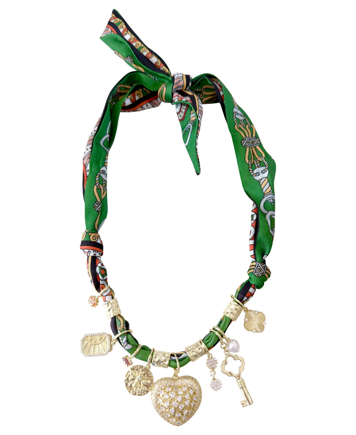 The Julia Multi Charm Scarf Necklace