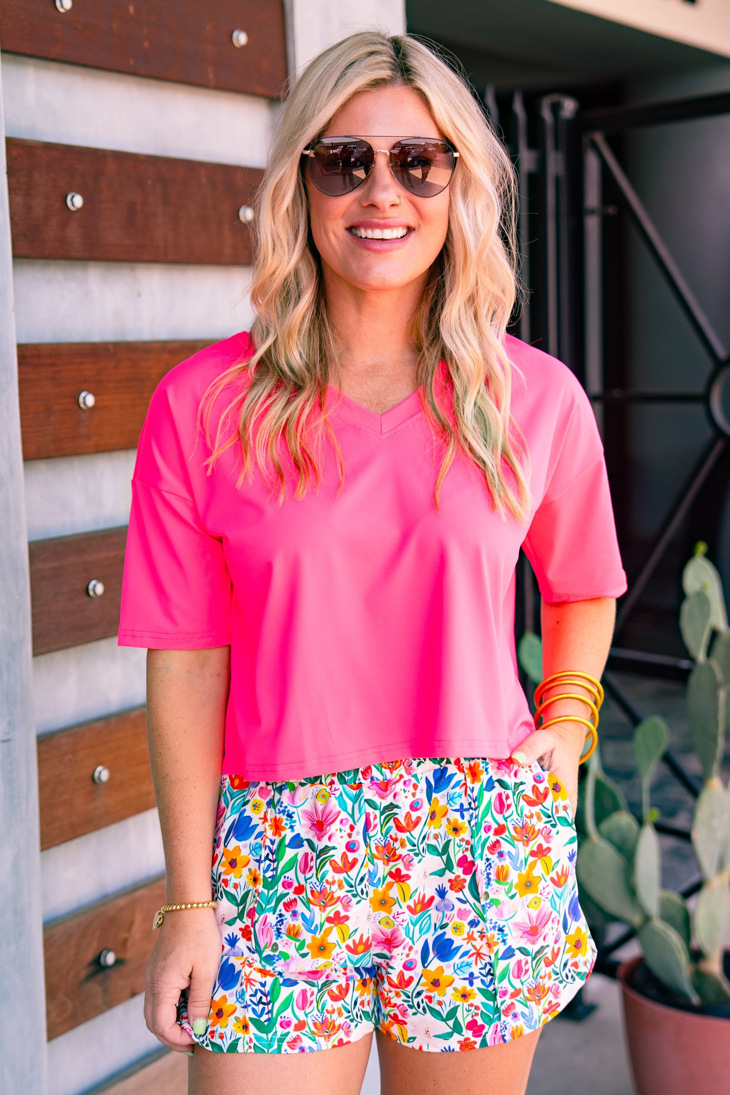 The Buckley Ash V Lite Crop Tee-5 Colors