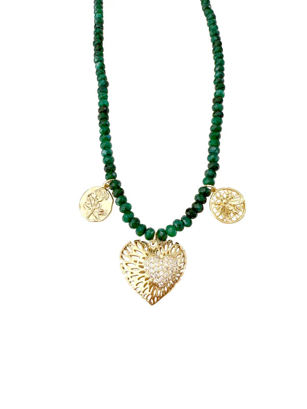 The Loretta Beaded Charm Necklace