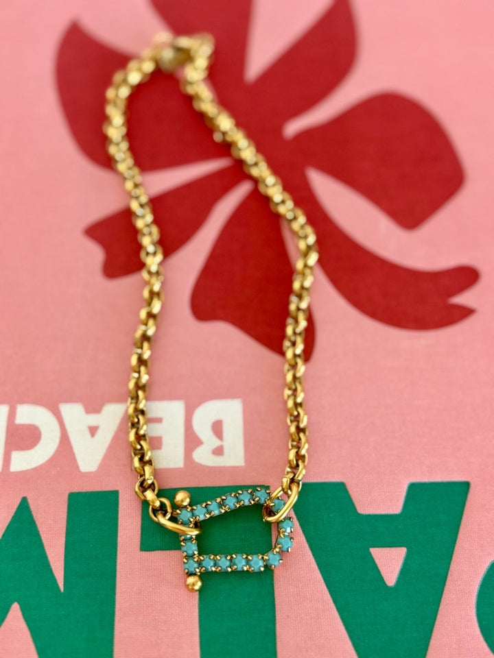 Yochi Turquoise Horse Bit Choker