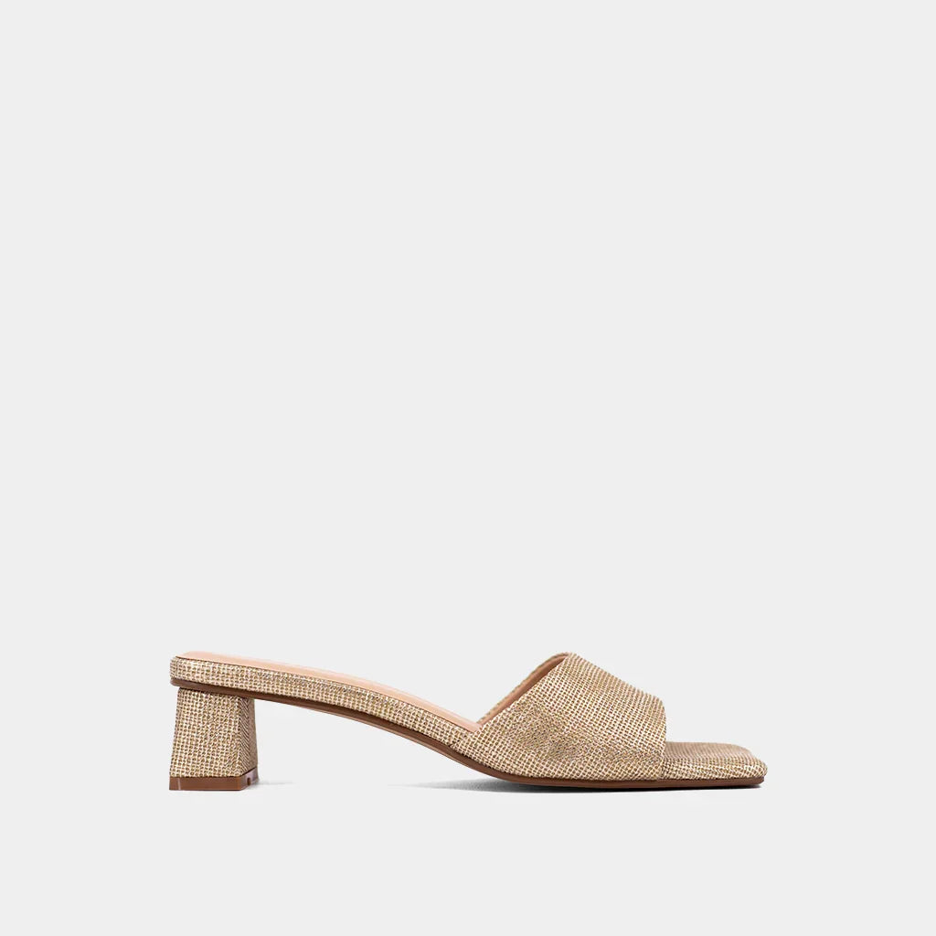 The Gold Woven Fortune Heels