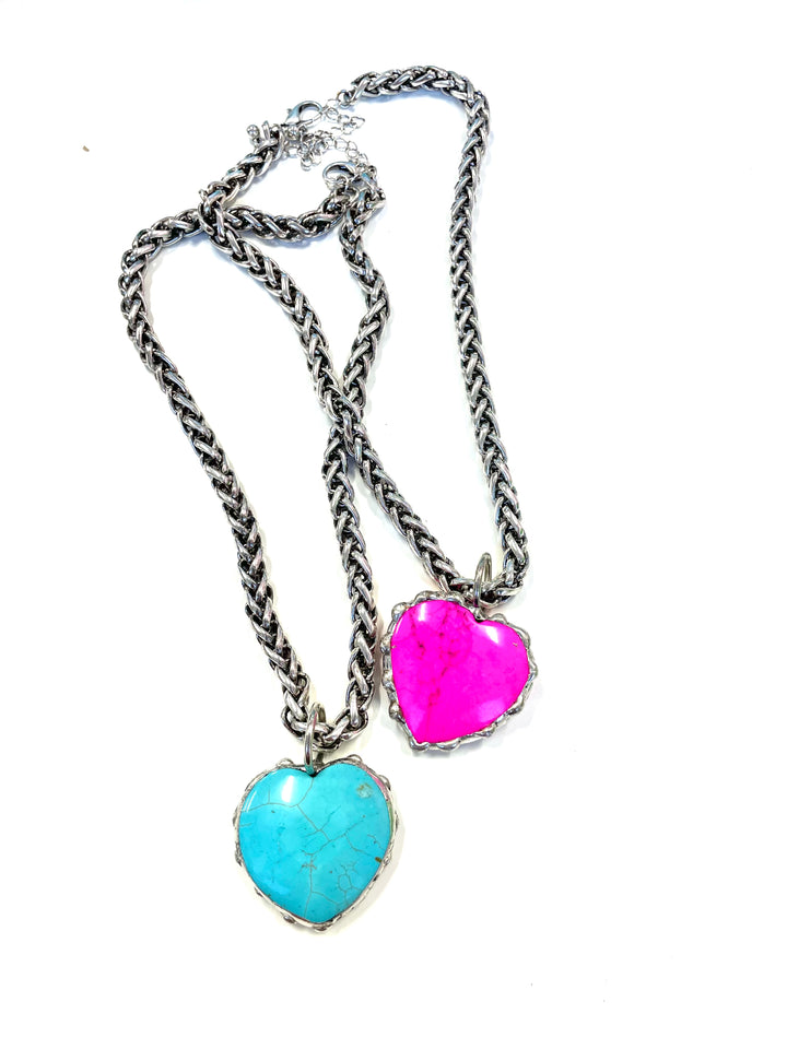 The Bright Heart On Silver Necklace- 2 Colors