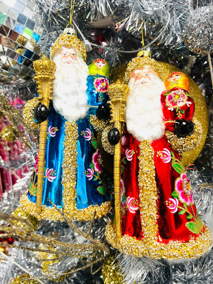 Santa Nesting Doll Ornament Duo