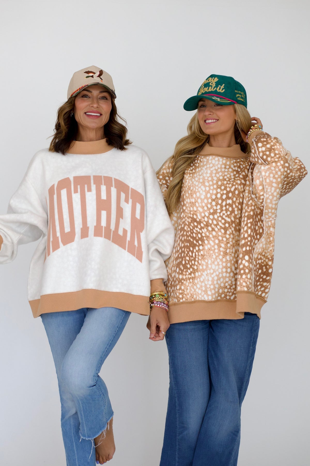 P&P Fawn Mother 2-Sided Mock Sweatshirt