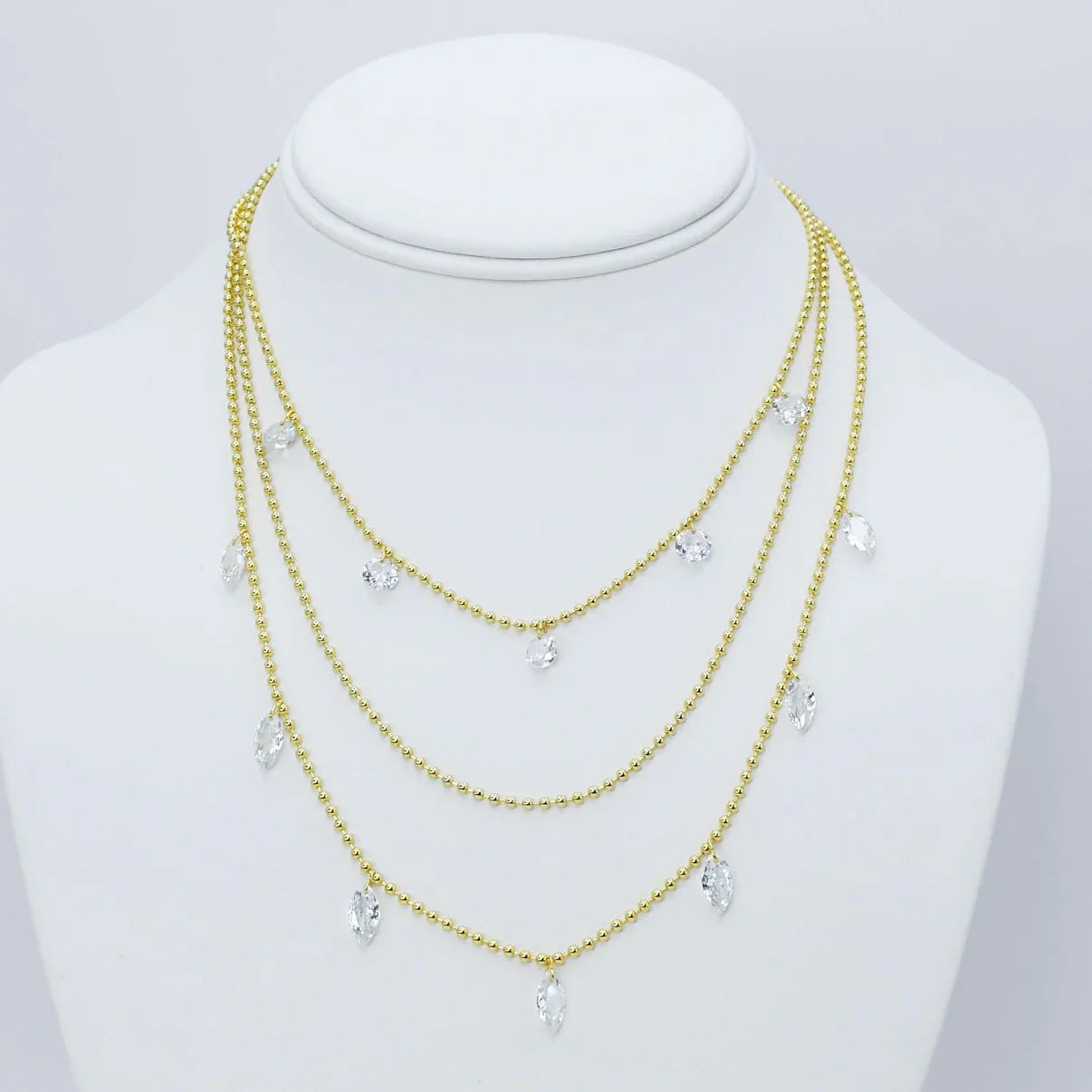The Crystal Cascade Layer Necklace