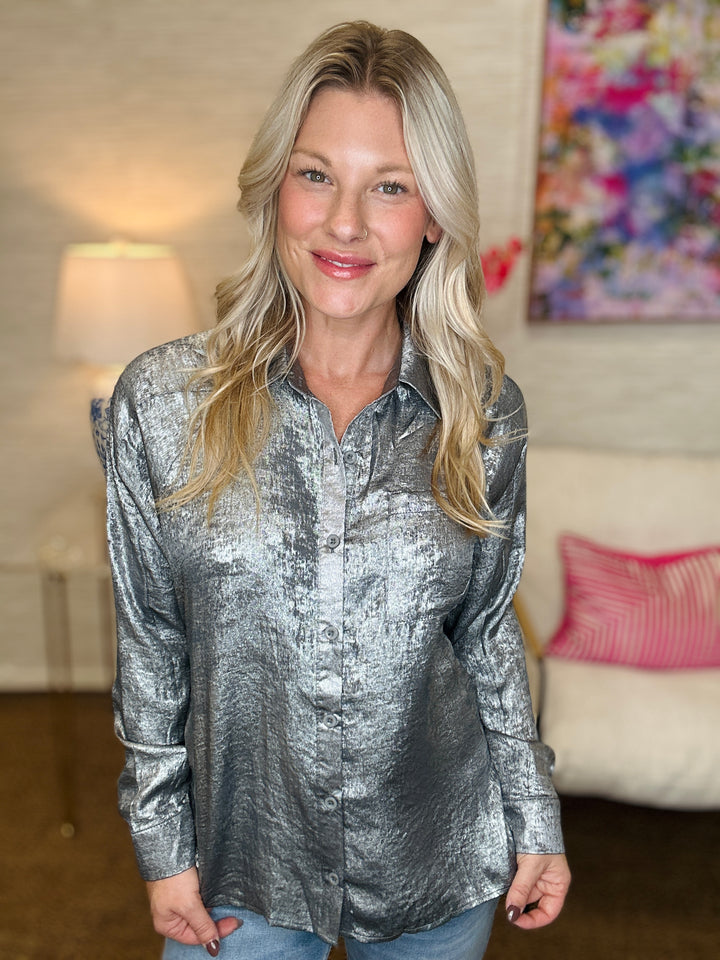The Metallic Button Down