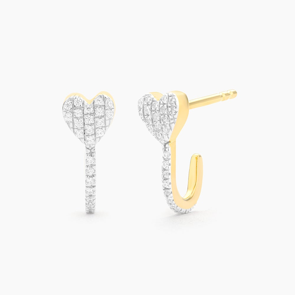 ES Mon Amie Ma Cherie Heart Stud Earrings